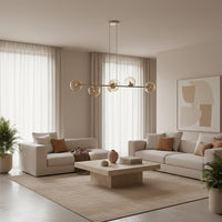 Magnus hanglamp amber glas 6-lichts amber