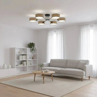 MAGA 6-lichts plafondlamp - Zwart rattan - afbeelding 2