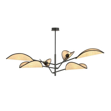 VENE 6-lichts hanglamp - Zwart rattan