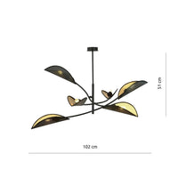 LOTUS 6-lichts hanglamp - Zwart Goud - afbeelding 2