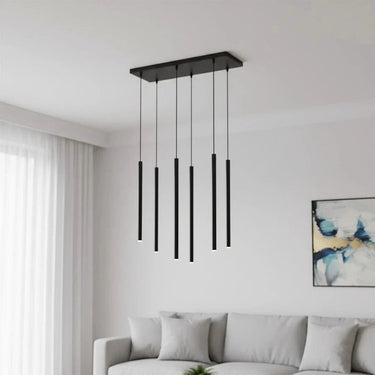 SELTER 6-lichts hanglamp - Zwart minimalistisch