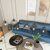 NANDO 6-lichts hanglamp - Zwart industrieel - afbeelding 2