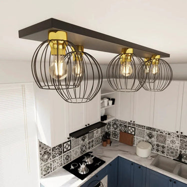 NEST 6-lichts plafondlamp - Zwart goud