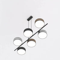 DRUMZ 6-lichts hanglamp - Mix textiel - Zwart frame - afbeelding 2