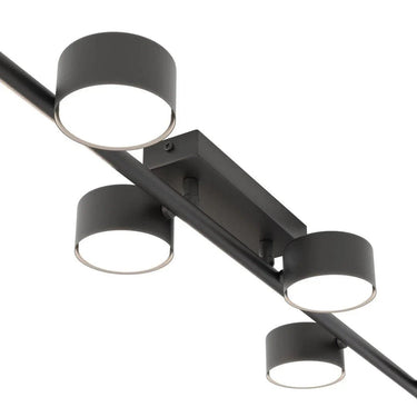 BET 6-lichts plafondlamp - Zwart
