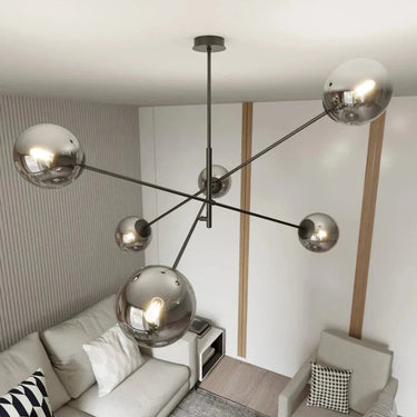 LINEAR 6-lichts hanglamp - Smoked glas