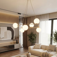 Azura hanglamp opaalwit glas 6-lichts