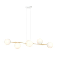 GRAVITY 6-lichts hanglamp - Wit glas - Goud frame - afbeelding 2