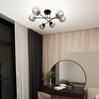 ROMA 6-lichts plafondlamp - Smoked glas plafondlamp met ronde bol - afbeelding 5