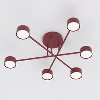 Halo plafondlamp 6-lichts bordeaux