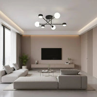 HOLON 6-lichts plafondlamp - Zwart frame - afbeelding 2