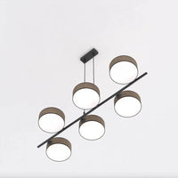 DRUMZ 6-lichts hanglamp - Bruin textiel - afbeelding 2