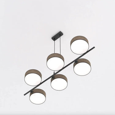 DRUMZ 6-lichts hanglamp - Bruin textiel