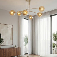 Pregos plafondlamp amber glas 6-lichts amber