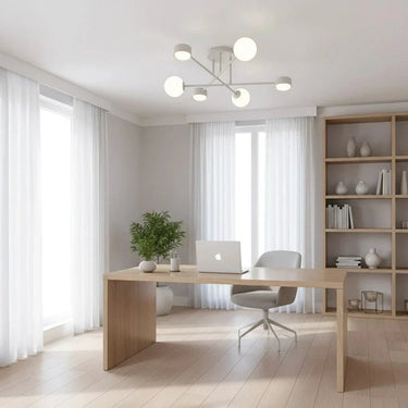 HOLON 6-lichts plafondlamp - Wit glas