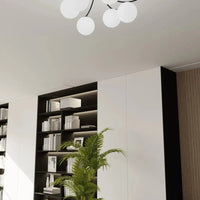 BOSTON 6-lichts plafondlamp - Wit glas - afbeelding 2