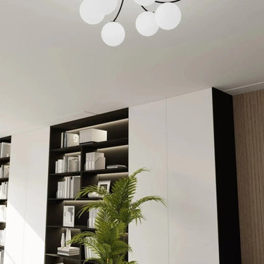 BOSTON 6-lichts plafondlamp - Wit glas