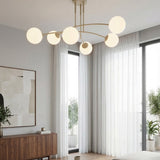 Pregos plafondlamp opaalwit glas 6-lichts plafondlamp met ronde bol - sfeervol in een Modern interieur