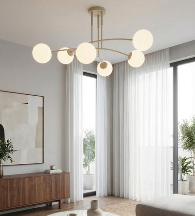 Pregos plafondlamp opaalwit glas 6-lichts