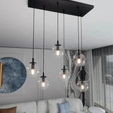 COSMO 6-lichts hanglamp - Helder glas hanglamp met ronde bol - sfeervol in een Modern interieur