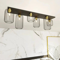BARN 6-lichts plafondlamp - Zwart met gouden accenten - afbeelding 2