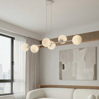 Magnus hanglamp opaalwit glas 6-lichts grijs