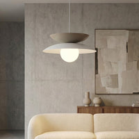 Nagoya hanglamp wit glas 6-lichts mokka