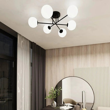 ROMA 6-lichts plafondlamp - Wit glas