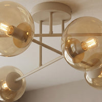 Roma plafondlamp amber glas 6-lichts amber