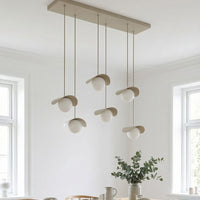 Ritual hanglamp wit glas 6-lichts mokka