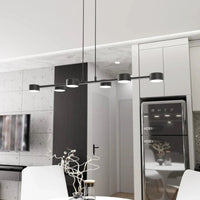 MEGARA 6-lichts hanglamp - Zwart frame - afbeelding 2