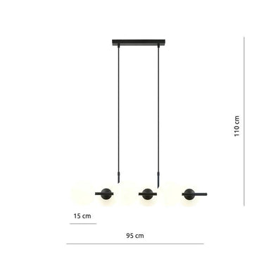 RORY 6-lichts hanglamp - Wit glas