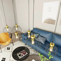 NANDO 6-lichts hanglamp - Zwart goud frame - afbeelding 2