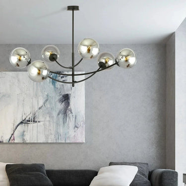 HUNTER 6-lichts hanglamp - Smoked glas