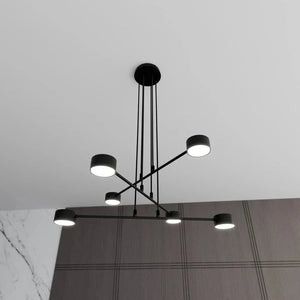 MODUS 6-lichts hanglamp - Zwart gepoedercoat staal