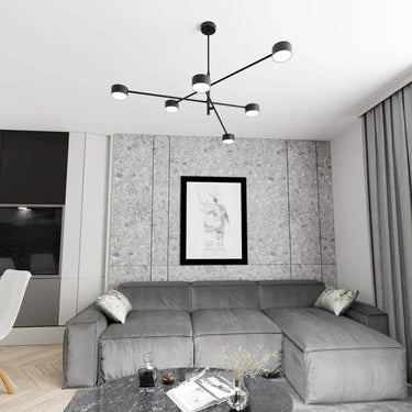 NATSU 6-lichts hanglamp - Zwart frame