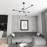 NATSU 6-lichts hanglamp - Zwart frame hanglamp met lampenkap - bestellen bij Mooier Thuis