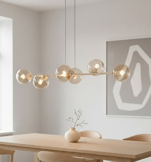 Magnus hanglamp amber glas 6-lichts amber