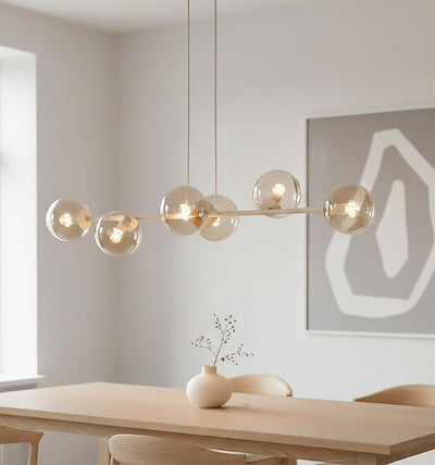Magnus hanglamp amber glas 6-lichts amber