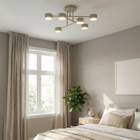 Halo plafondlamp 6-lichts mokka plafondlamp met kap - afbeelding 5