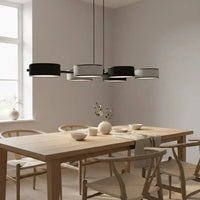 DRUMZ 6-lichts hanglamp - Zwart grijs mix hanglamp met lampenkap - afbeelding 5