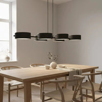 DRUMZ 6-lichts hanglamp - Zwart textiel hanglamp met lampenkap - afbeelding 5
