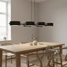 DRUMZ 6-lichts hanglamp - Zwart textiel hanglamp met lampenkap - afbeelding 5