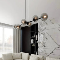ROSSI 6-lichts hanglamp - Smoked glas hanglamp met ronde bol - afbeelding 5