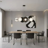 VOLUME 6-lichts hanglamp - Zwart wit design hanglamp met lampenkap - afbeelding 5