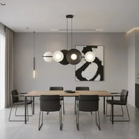 VOLUME 6-lichts hanglamp - Zwart wit design hanglamp met lampenkap - afbeelding 5