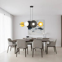 VOLUME 6-lichts hanglamp - Mix glazen kappen hanglamp met lampenkap - afbeelding 5