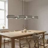DRUMZ 6-lichts hanglamp - Grijze stoffen kappen hanglamp met lampenkap - afbeelding 5