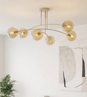 Pregos plafondlamp amber glas 6-lichts amber