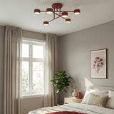 Halo plafondlamp 6-lichts bordeaux plafondlamp met kap - afbeelding 6